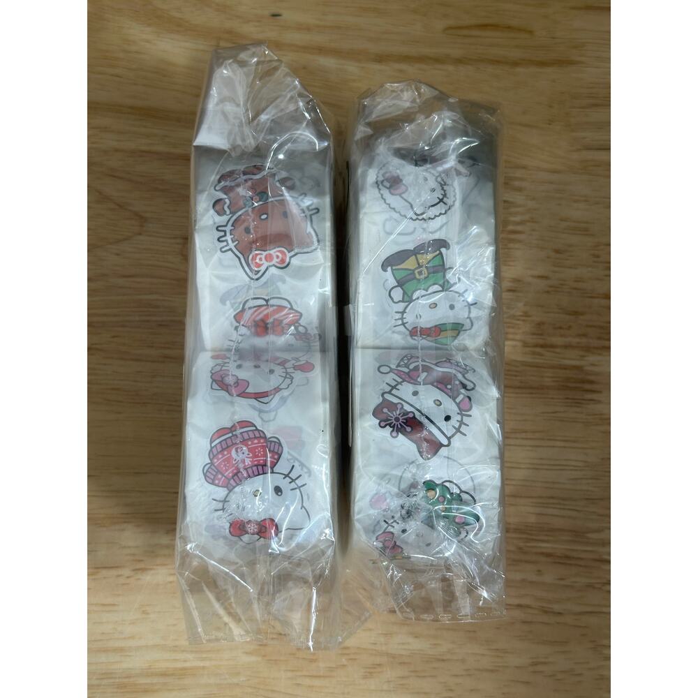 Lot of 4 - 500 Pc/Roll Hello Kitty Stickers Christmas